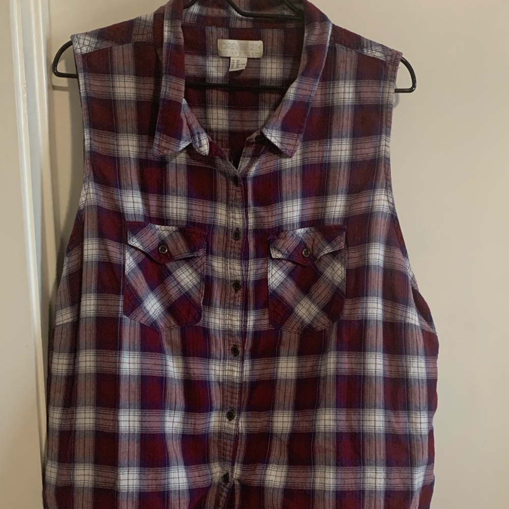 Plaid Sleeveless Top